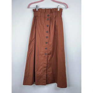 Everlane Easy Button-Front Midi Skirt